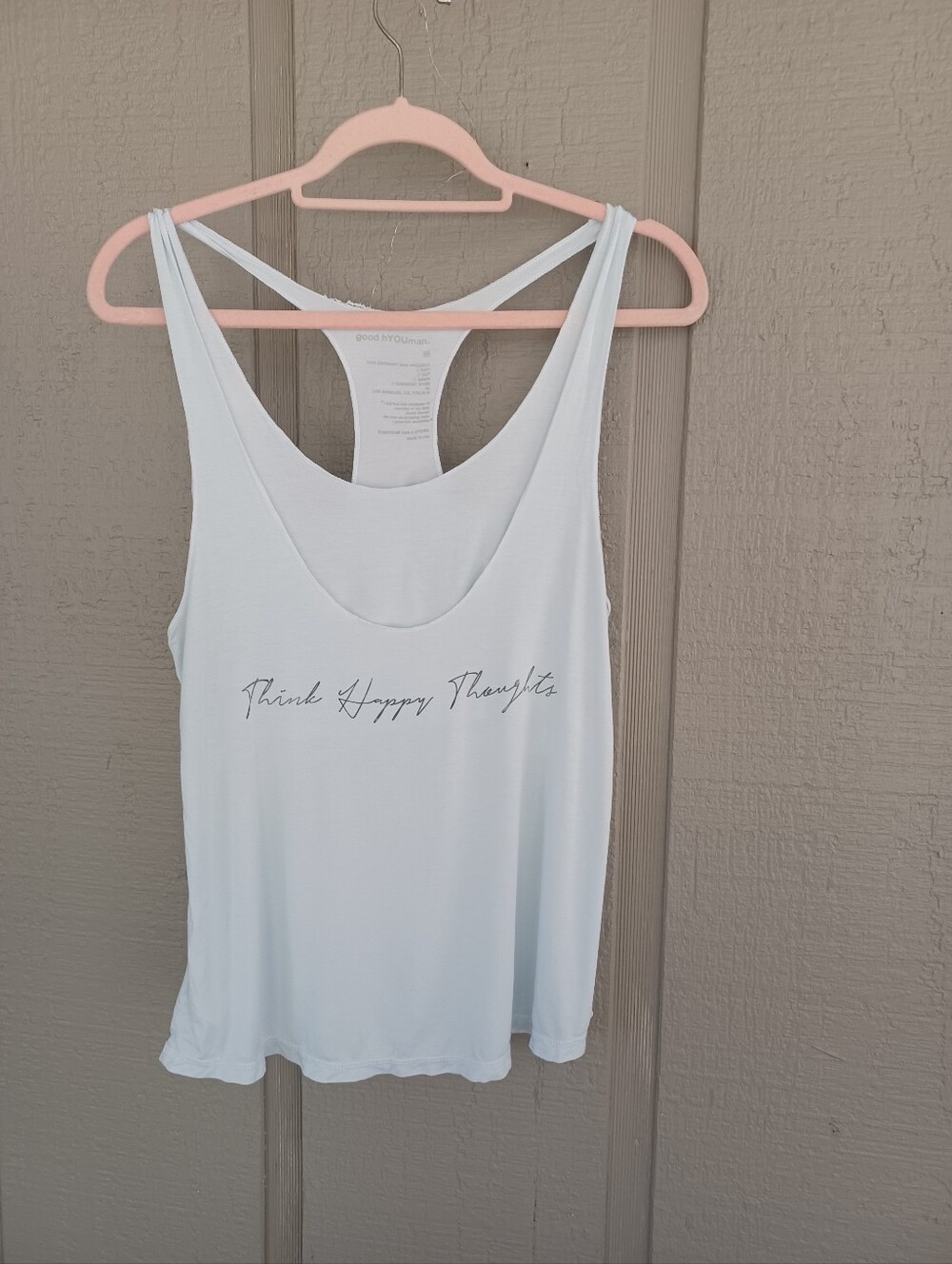 GoodHYouman Think Happy Thoughts Tank Size XS Women Athleisure Modal Blend